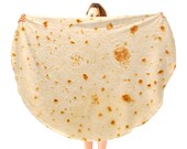 Burrito Tortilla Blanket: Soft Flannel, Funny Mexican Food Gift