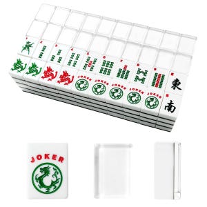 Clear American Mahjong Tile Set of 166 tiles with Dice and Storage box, hand-carved Mahj tiles elegant Gift for Players image 2