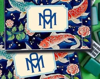Editable Mahjong Card Cover Template, Personalized American Mahjong NMJL Printable, Chinoiserie Digital Download