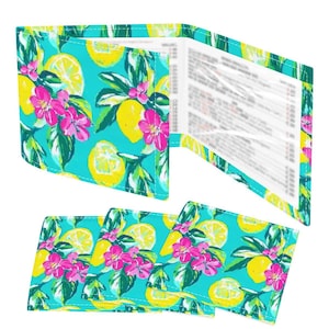 Lemon Mahjong Card Holders Set of 4 with Line Finders | Amalfi Coast Italian Citrus Mah Jongg Sleeve | Preppy Grandmillennial Gift Players image 1