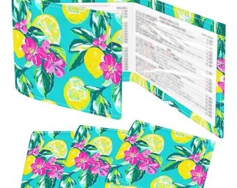 Lemon Mahjong Card Holders Set of 4 with Line Finders | Amalfi Coast Italian Citrus Mah Jongg Sleeve | Preppy Grandmillennial Gift Players