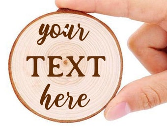 Wooden tag with Custom text Personalized Name Tag Customized Wood Round tags Home Organization Storage Tags Gift Wedding Labels Baby Shower