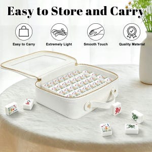 Wildflower Mahjong Tiles Set American Mah-jongg 166 Acrylic Tiles Floral Mahj Gift Botanical NMJL Luxury Set with Jokers (Single Layer) 画像 6