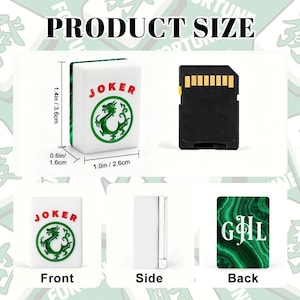 Personalized Malachite Green Mahjong Tile Set, American Mahjongg, Custom Name, Dice, Case image 4