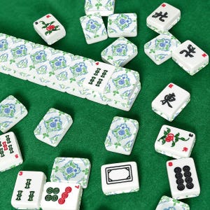Juego de fichas de Mahjong Americano Floral, juego de Mahjong personalizado, Mahjong retro colorido, juego de 166 fichas de acrílico grabadas con bolsa de viaje, regalo para mamá. imagen 8