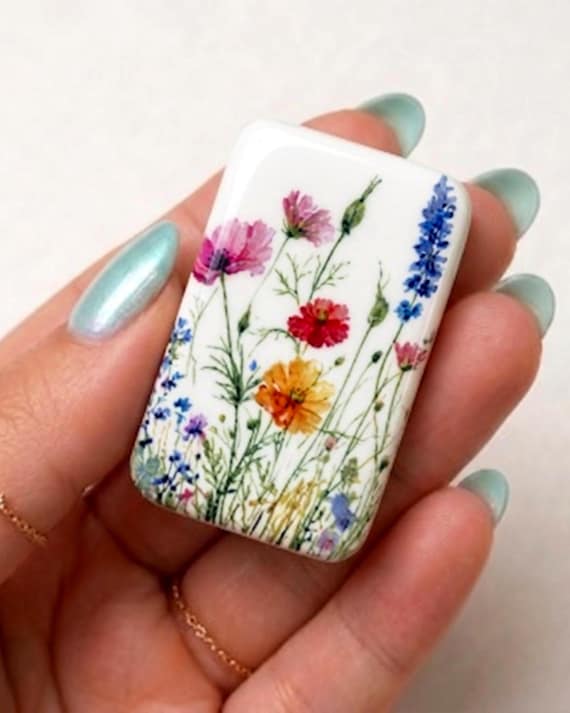 Wildflower Watercolor American Mahjong Tile Set (166 Tiles, NMJL Style) – Floral Game Gift