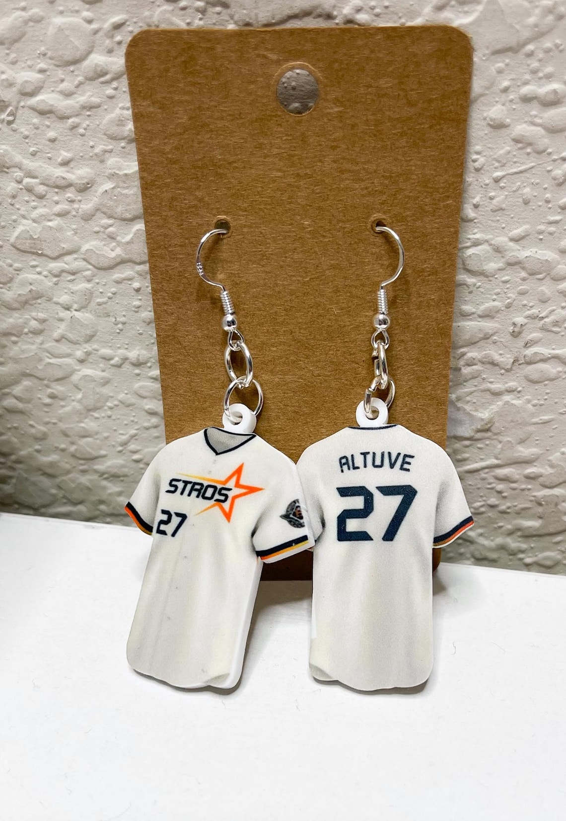 Custom Astros Jersey Earrings — JT Laser Creations