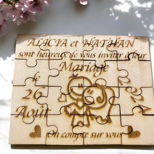 10 Puzzle announcements “Married drawings” customizable with text