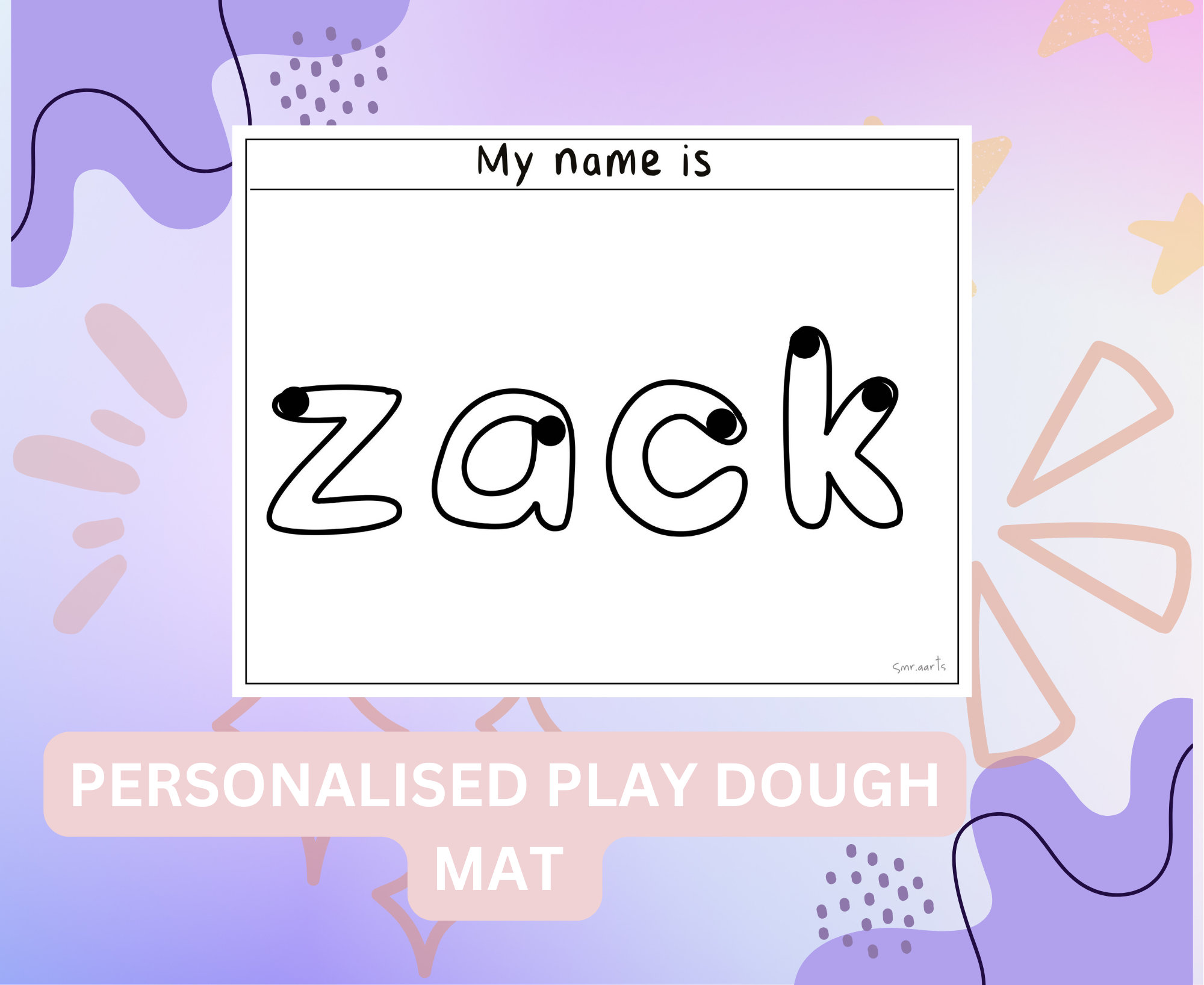 Personalized Name Tracing Play Dough Mat (digital Download) - Etsy