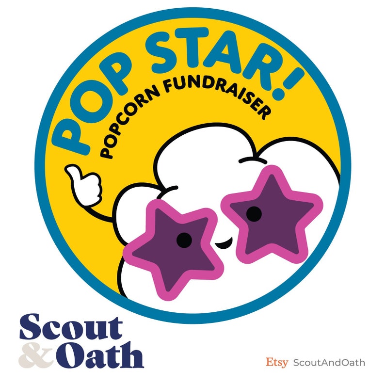 Special Edition Pop Star Scout Popcorn Fundraiser Patch Etsy