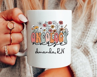 Oncology Nurse Gift, Personalized Oncology Nurse Coffee Mug, Oncology Nurse Thank You Gift, Nurse Appreciation Week Gift, Coworker Gift