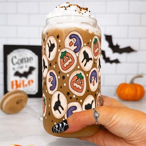 Halloween Iced Coffee Cup with Lid & Straw: Spooky Season Tumbler