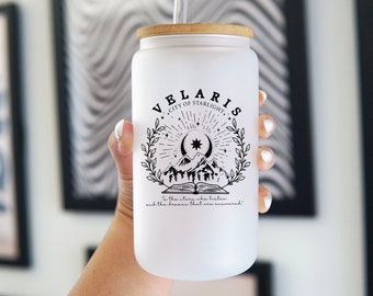 ACOTAR Cup with Lid and Straw, Velaris City Of Starlight Iced Coffee Cup, To The Stars Tumbler, Night Court Gift Merch Tumbler