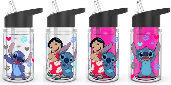 Lilo Stitch Water Bottle, Custom Lilo Stitch Gift Pink Water