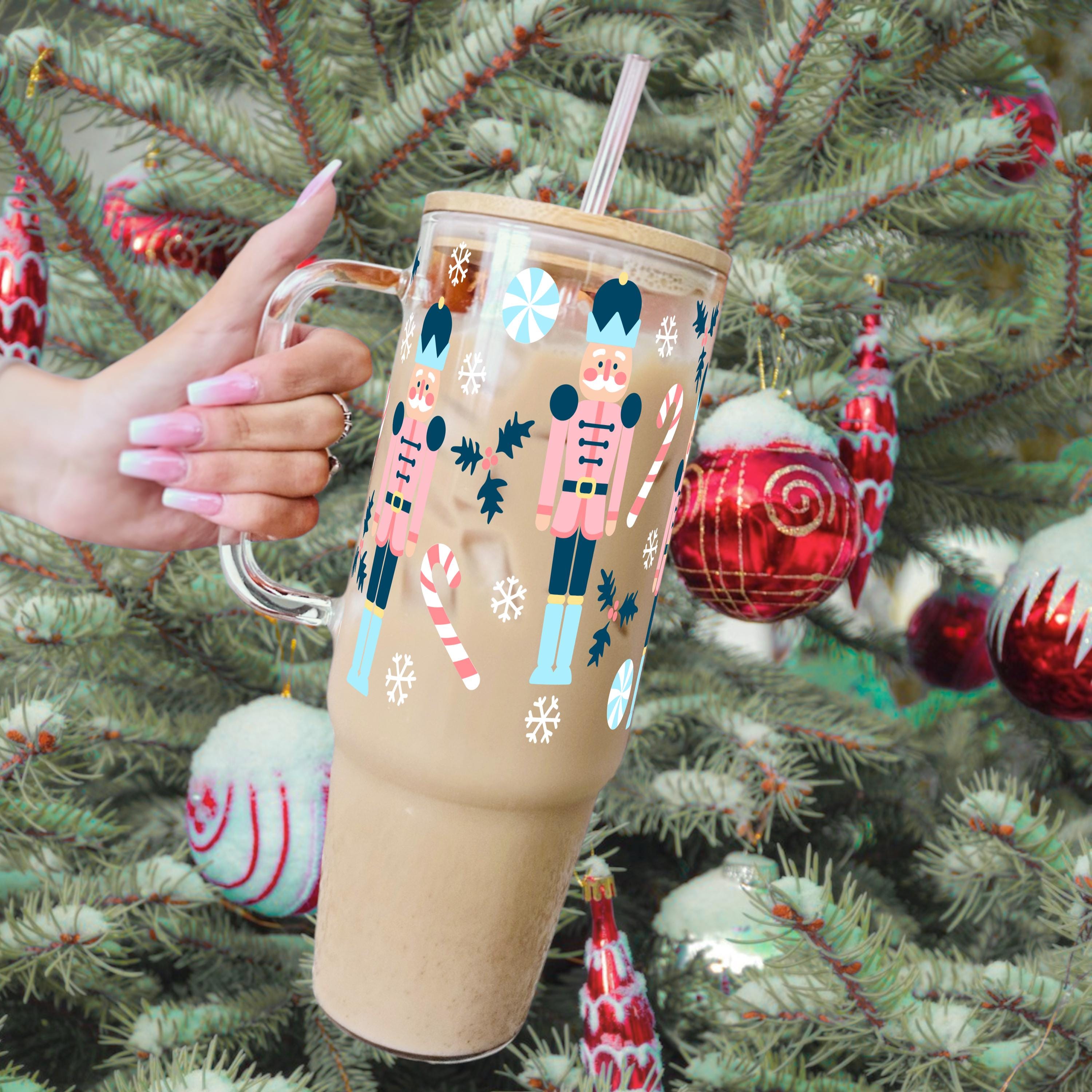 Christmas Nutcracker Glasses, Iced Coffee Cup With Lid & Straw  display picture 1