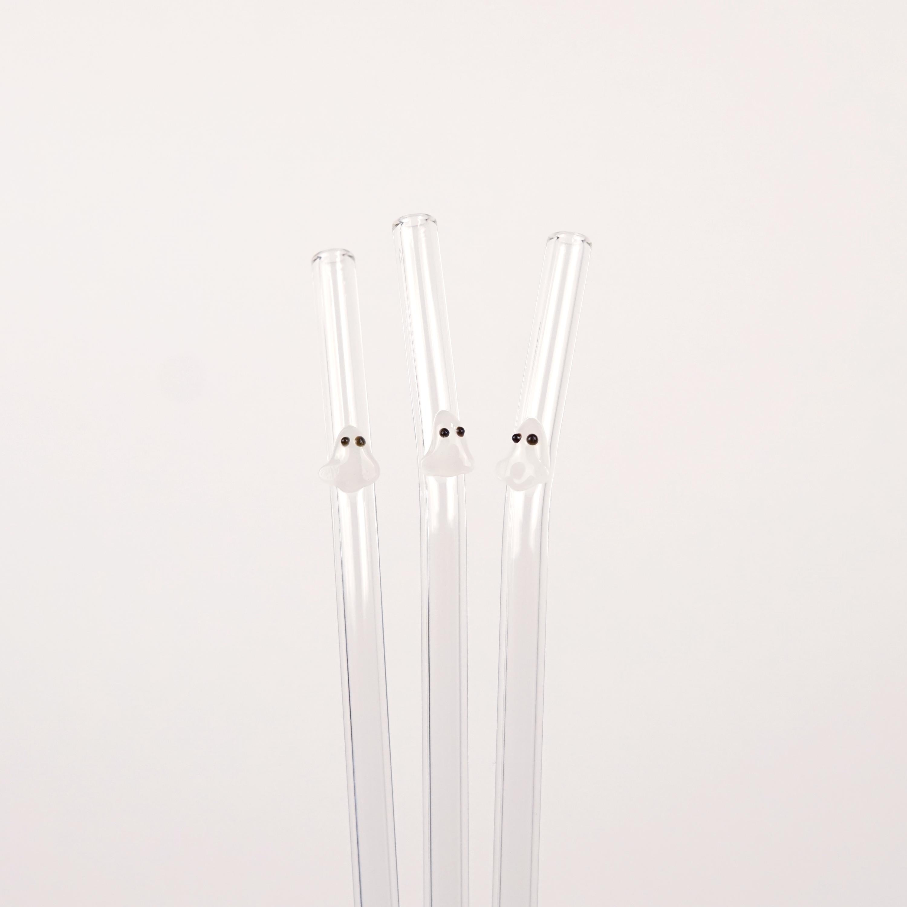 Ghost Glass Reusable Drinking Straw, 16oz, 20oz, 17oz Cup Glass Straw, Halloween Accessories, Halloween, Halloween Gifts, Spooky Season
