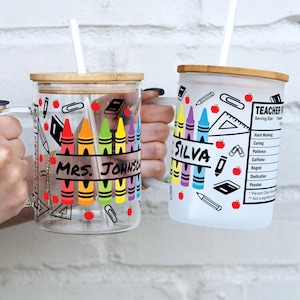 Personalized Teacher Tumbler - End of Year Teacher Appreciation Gift for Iced Coffee Cup - School Student Thank You Gift for Teachers