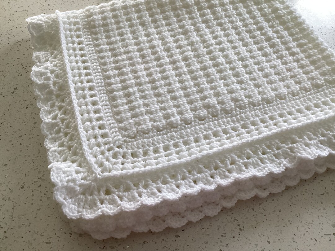 Hand Crocheted Baby Blanket/shawl, Moses Basket Blanket, Christening