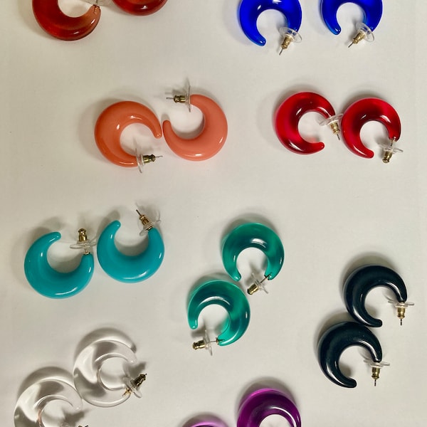 Joan Rivers Lucite Earrings various solid colors