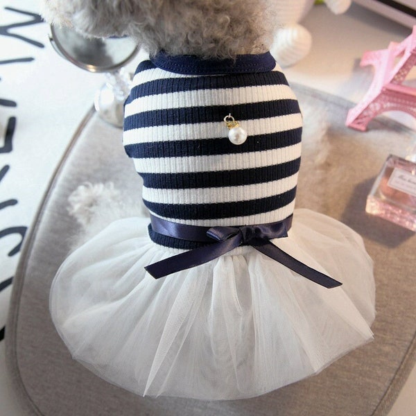 Pet Dog Cat Summer Princess Tutu Skirt Dress for Dogs and Cats Small Puppies Pets Animal Wedding Party Clothes - C7/8