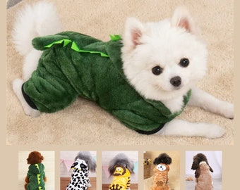 Pet Costume Small Dog Cat Hoodie Costumes Autumn and Winter Warm Outfit - C9/10