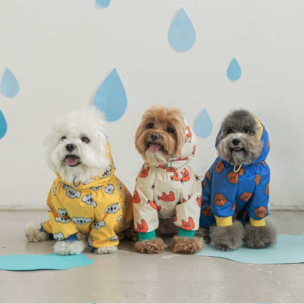 Animal de compagnie chien chat imperméable tout autour imperméable vêtements pour chiot petit chien imperméable - C13/14