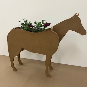 Pferdetopf, Haustier aus Holz, Pferdemuster, dekorativer Pflanzer, Holzpflanzer, Laser- und CNC-Schneiden, digitale Datei, svg, dxf, crv