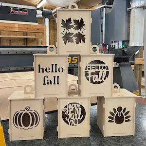 Fall lanterns zip file with crv, eps, dxf, ai, svg, files, cnc machine files