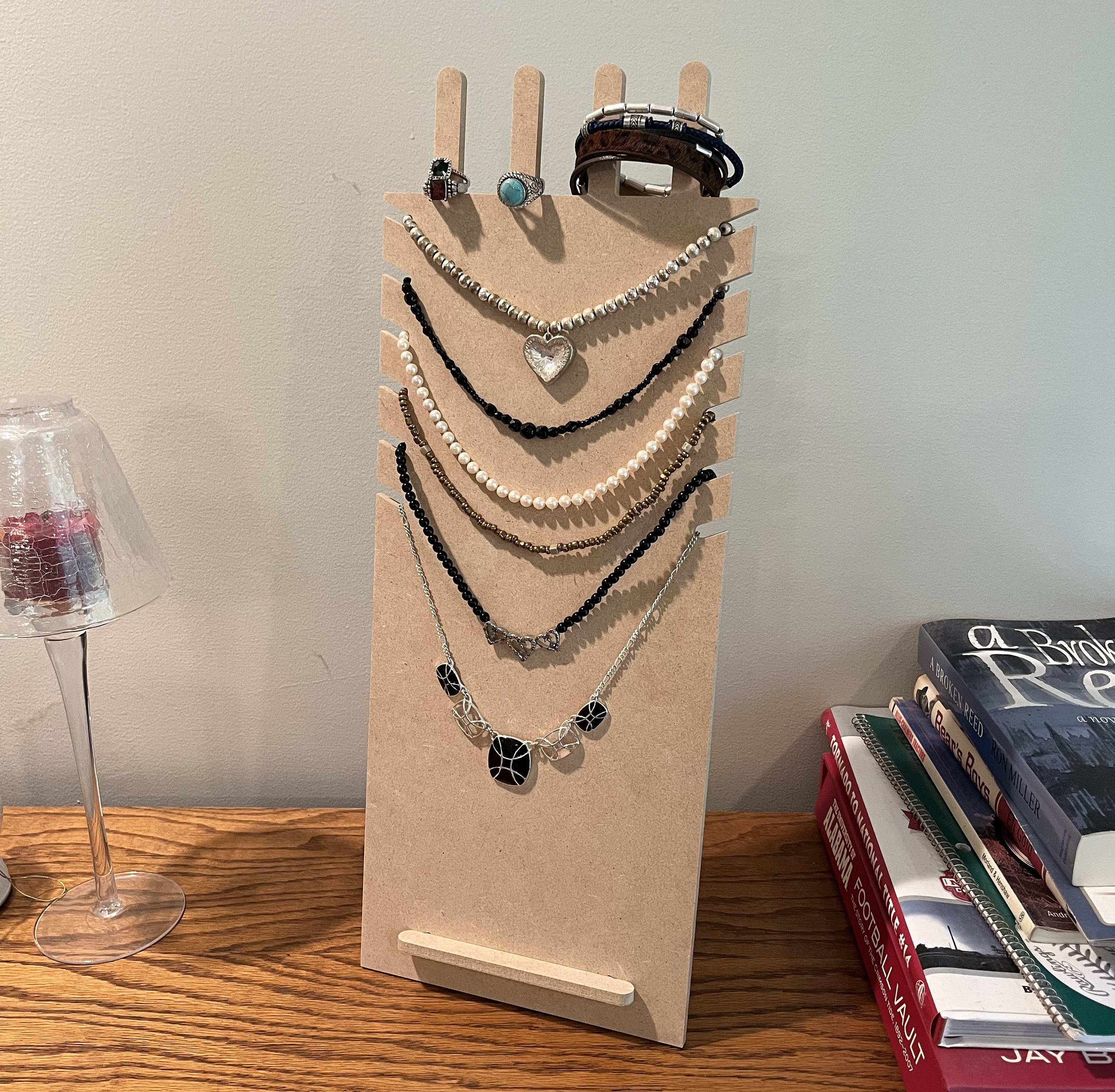 Earring Necklace Holder Display Wood Jewelry Cardboard Display Stand for  Selling Showing Jewelry Business Card, Laser Cutting Files 