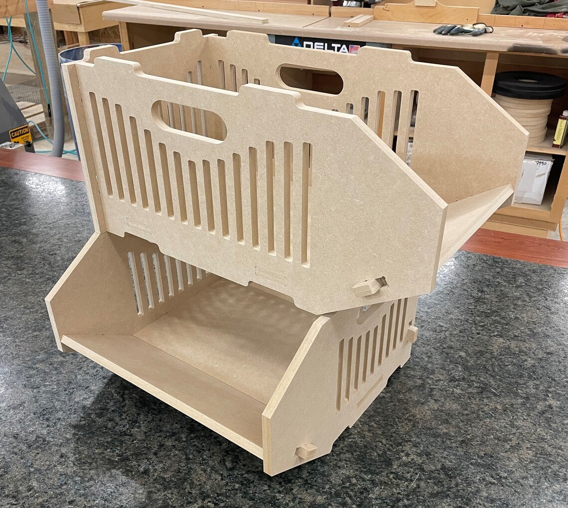 Stackable Storage Crate Box Version 2, CNC Router Files, DIY Stacking