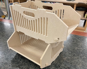 Pliki do wycinania skrzynek do przechowywania w stosach, skrzynki drewniane DIY (do pobrania w wersji cyfrowej)