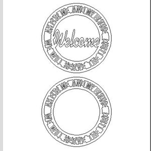 En cuanto a mí y mi casa vamos a servir el Señor colgador SVG y DXF, archivo Crv, Puerta Hanger, archivos de máquina cnc