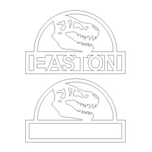 Dinosaur personalized hanger SVG and DXF file, Door Hanger, cnc machine files