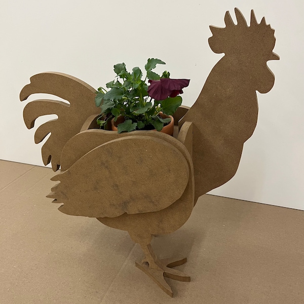 Rooster Pot, wooden pet, rooster pattern, decorative planter, wood planter, laser and cnc cutting, digital file, svg, pdf, dxf, crv