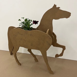 Pferdetopf, Haustier aus Holz, Pferdemuster, dekorativer Pflanzer, Holzpflanzer, Laser- und CNC-Schneiden, digitale Datei, svg, dxf, crv