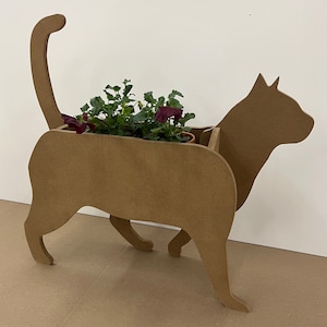 Katzentopf, Haustier aus Holz, Katzenmuster, dekorativer Pflanzer, Holzpflanzer, Laser- und CNC-Schneiden, digitale Datei, svg, dxf, crv