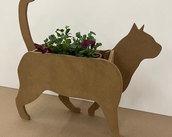 Cat Pot, wooden pet, Cat pattern, decorative planter, wood planter, laser and cnc cutting, digital file, svg, pdf, dxf, crv