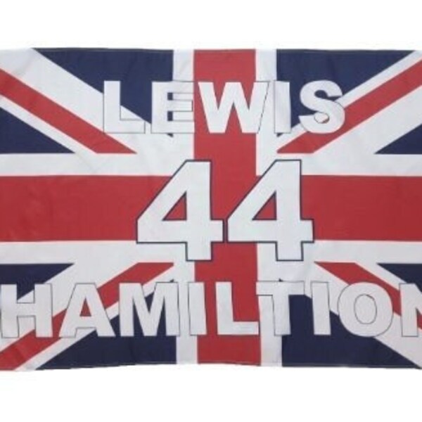 Lewis Hamilton F1 Union Jack Flag 5 x 3 feet (Outdoor/Indoor big flag) (Shop Close Until 15th May)