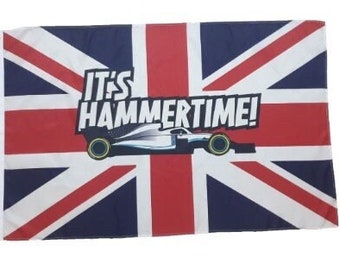 Lewis Hamilton F1 IT'S HAMMERTIME Flag 5 x 3 feet (Outdoor/Indoor big flag) (Shop Close Until 15th May)