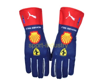 Charles Leclerc F1 Karting Gloves 2023Formula 1 Ferrari Karting gloves(NAVY/RED) (Shop Close Until 15th May)