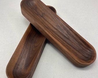 Walnut Wood Pen Tray (Smooth or Ripple)