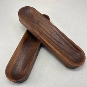Walnut Wood Pen Tray (Ripple)