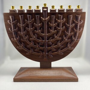 Custom Walnut Wood Menorah Hanukkah Candle Holder image 2