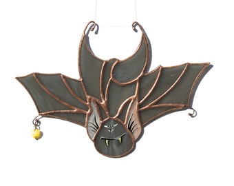 Attrape-soleil chauve-souris Décoration d'Halloween Art du vitrail Décoration d'intérieur Cadeau Art de l'horreur