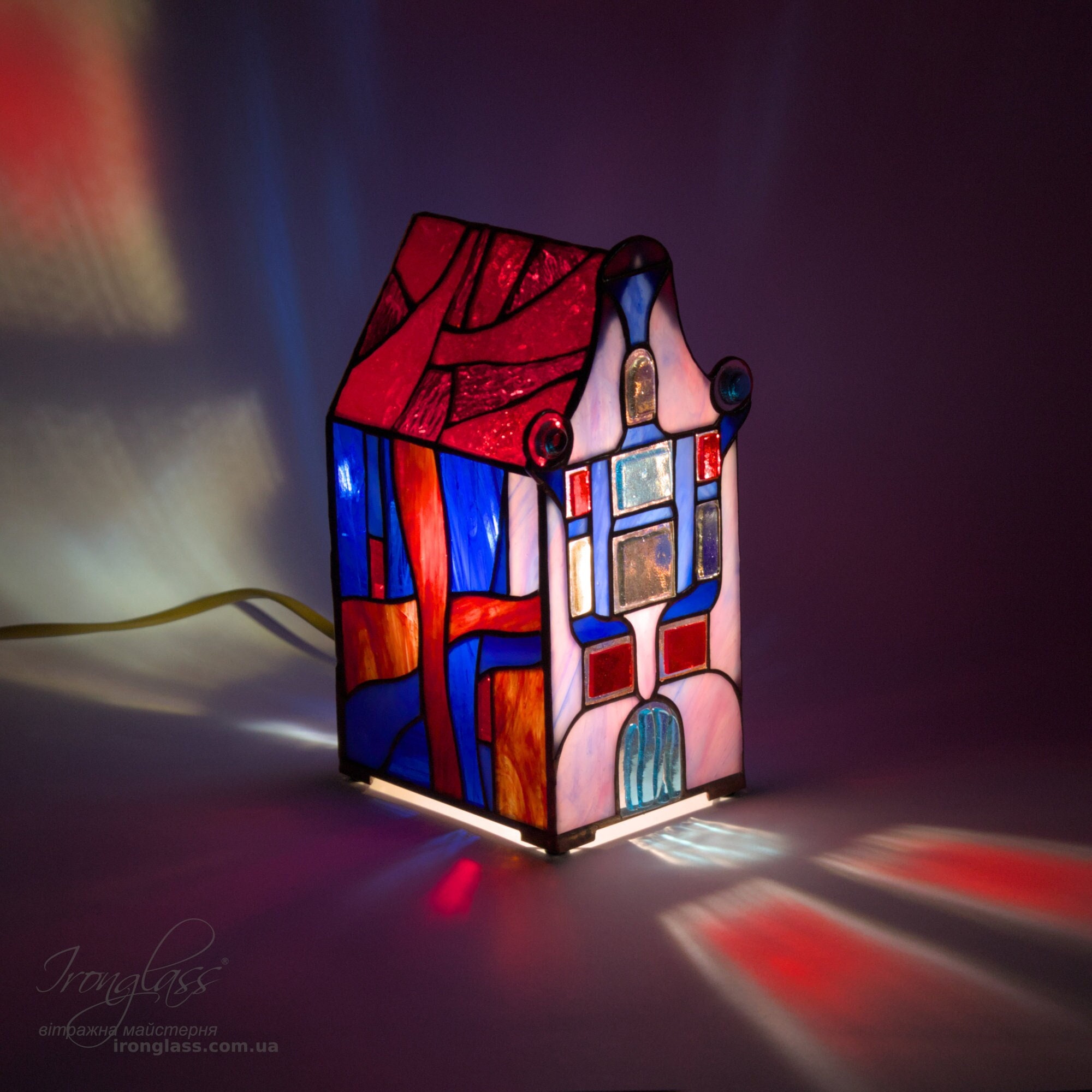 Amsterdam Stained Glass House Lamp Night Light Fantasy