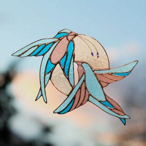 Honeycreeper Stained Glass Bird Suncatcher – home decor