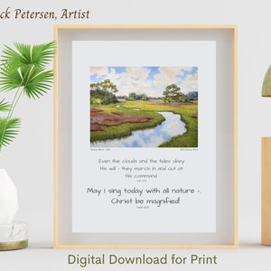 Autumn Marsh, Artist Original Art Isaiah 55:12, Christian Wall Art, Modern Scripture Wall Art, Bible Verse Printable, Digital Download
