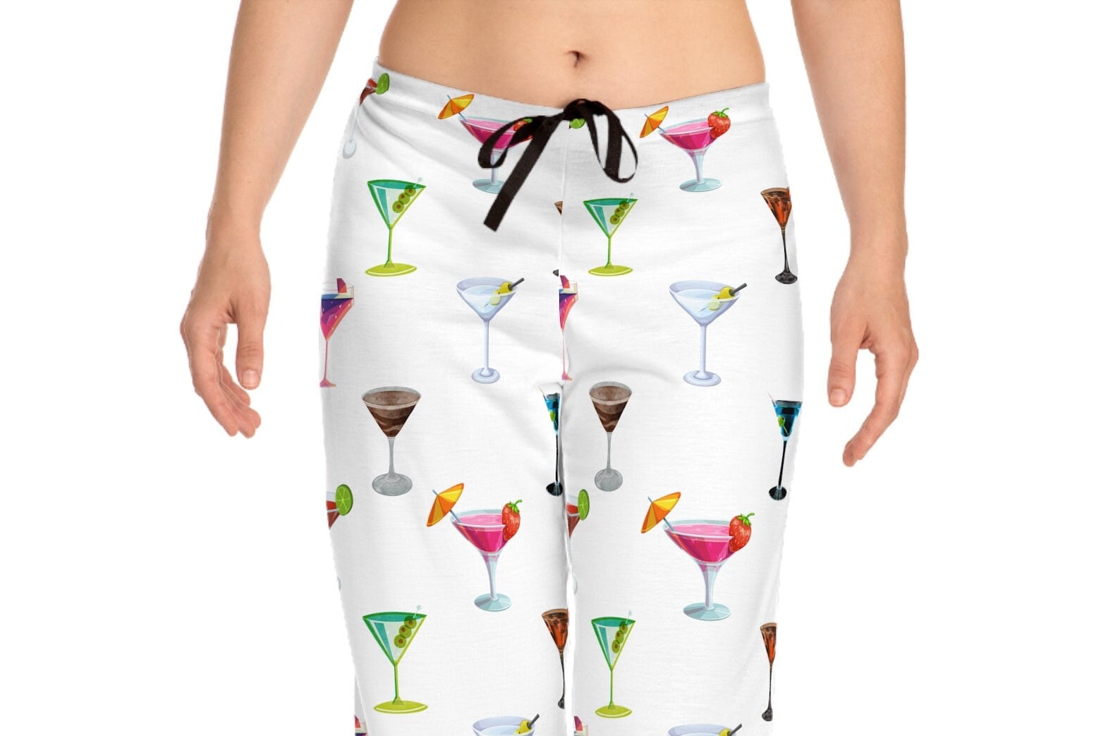 Martini Glasses Pjs Womens, Comfy Lounge Pants, Cute Pj Pants