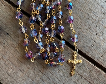 Rosary | Purple glass bead | Gold