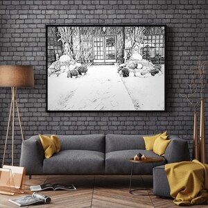 Digital Download, Black and White, Sketch, Instant Download, Fall